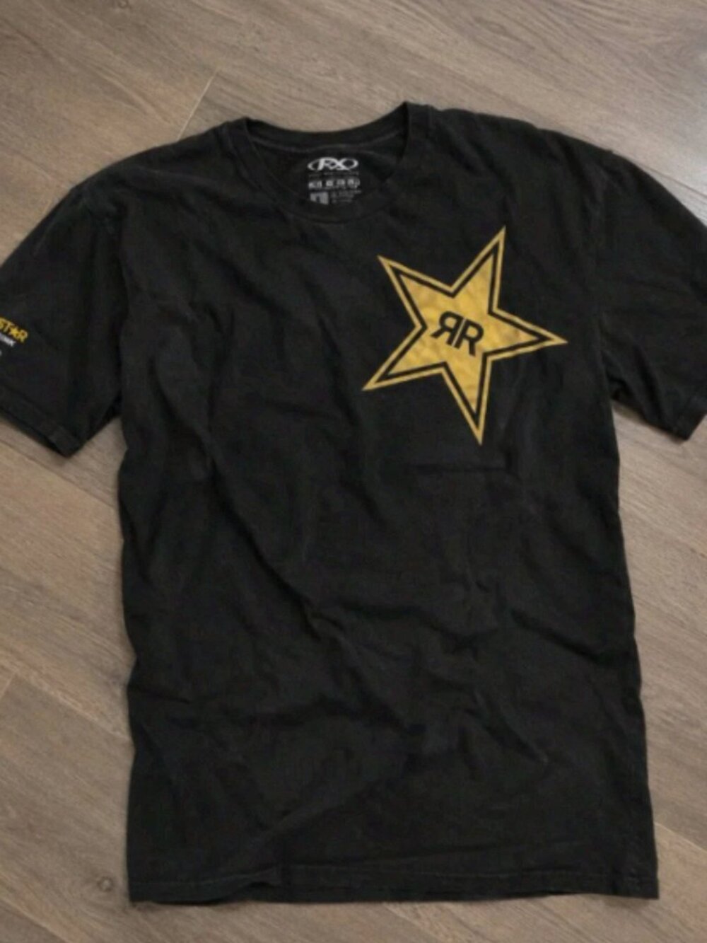 Rockstar Energy Drink Golden Star Logo Black T-Shirt